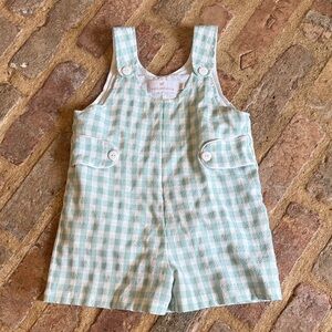 Stylish Mint Checkered Kids Overalls